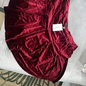 Red velvet skirt